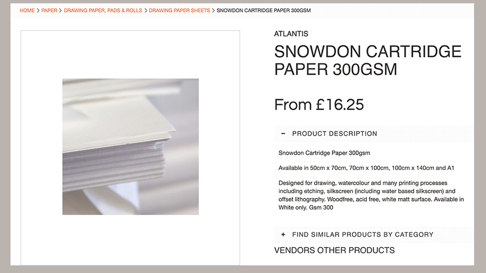 Snowdon cartridge paper