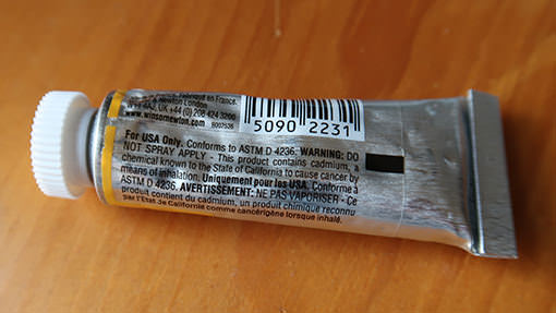 Cadmium paint tube Cadmium paint tube