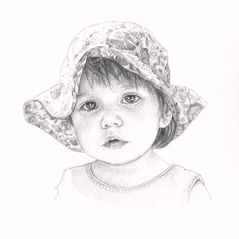 Pencil drawing portrait of a child Stock Photo  Alamy