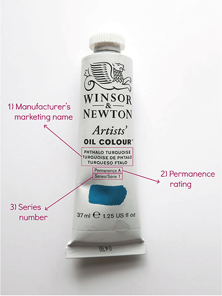 Oil paint tube label