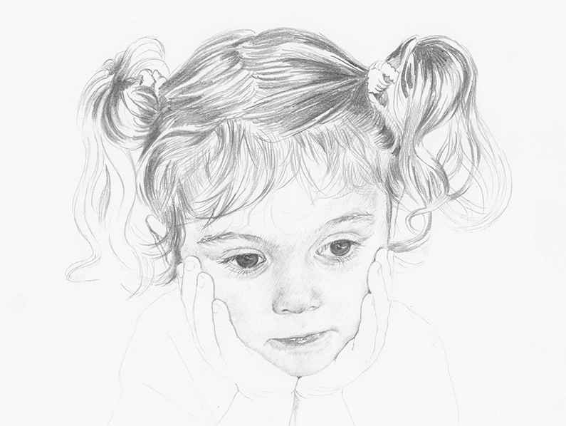 Drawing hair preliminary stage Drawing hair preliminary stage