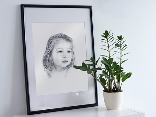 My Magic Gift Handmade Pencil Sketch Portrait with Frame A4 Size  WoodBlack  Amazonin Home  Kitchen